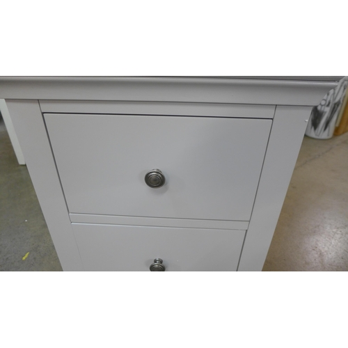 1361 - A Florence grey painted oak large two drawer bedside chest * this lot is subject to VAT