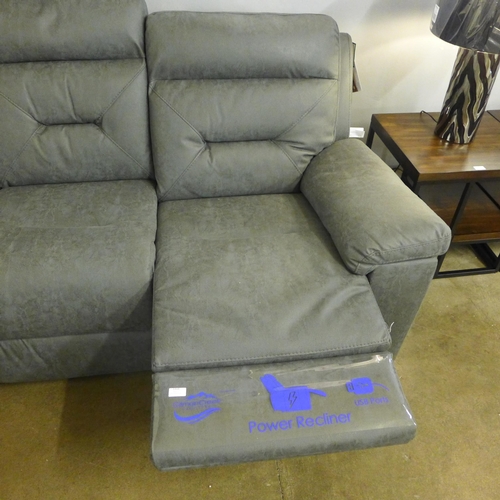 1418 - A Kuka Fabric Three Seater Power Recliner Sofa (model:- KM.C012), RRP £1083.33 + VAT (4070-19) * Thi... 