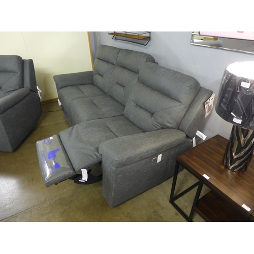 1418 - A Kuka Fabric Three Seater Power Recliner Sofa (model:- KM.C012), RRP £1083.33 + VAT (4070-19) * Thi... 