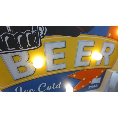 1449 - An illuminated Ice Cold Beer sign, H 43cms (757213)   #