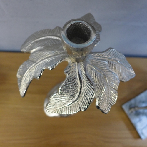 1474 - A silver palm tree candle holder, H 40cms (2445907)   #