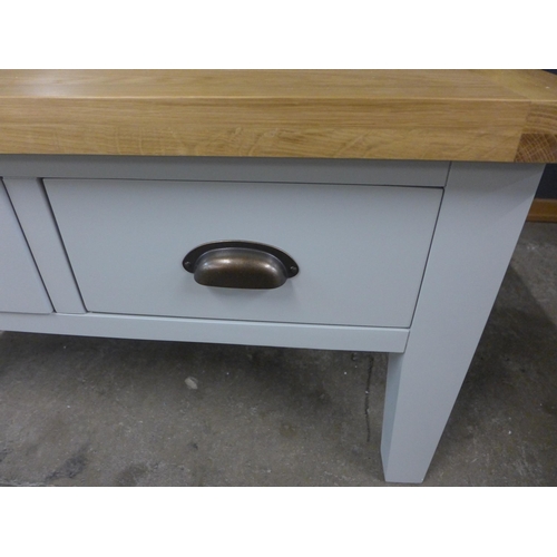 1480 - A Hampshire grey painted oak two drawer coffee table * this lot is subject to VAT