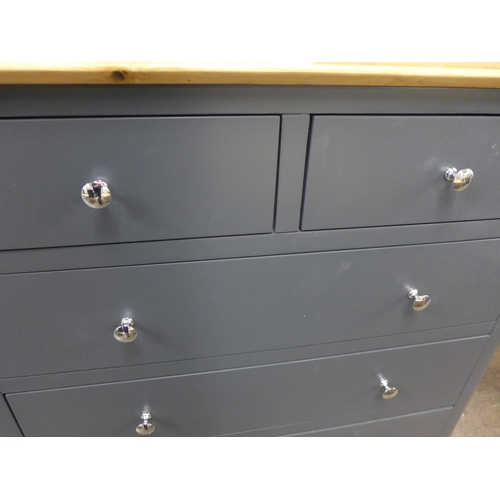 1497 - A Bergen blue painted oak two over three chest of drawers * this lot is subject to VAT