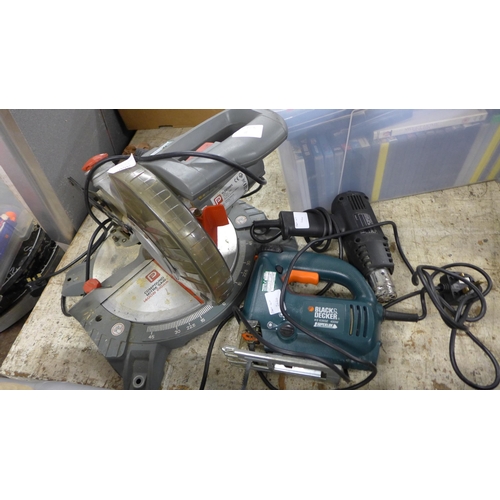 2020 - Pro Performance chopsaw with Black and Decker jigsaw and heat gun - all 240v mains powered