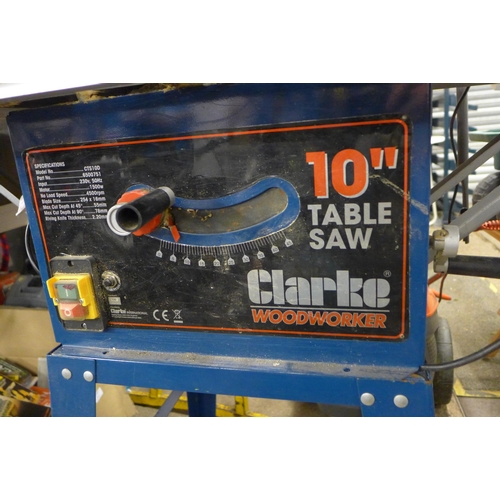 2100 - Clarke woodworker table saw & extending table/stand