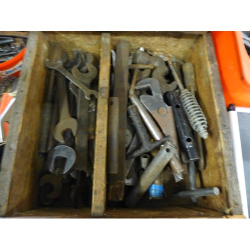 2115 - Assorted sockets in 2 wooden chests & tool tin