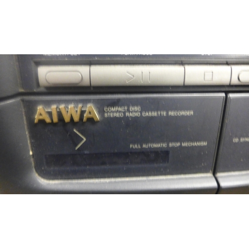 2279 - Vintage and scarce Aiwa CSD-SR3 portable CD player-radio-cassette player, has been played throughout... 