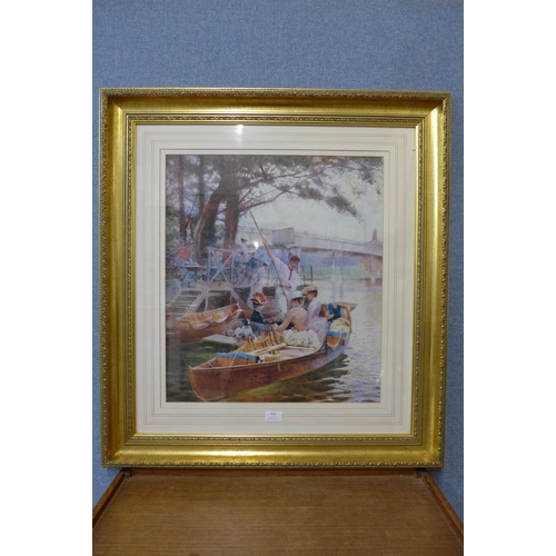 599 - A H. Callieri print, The Boat Party, framed