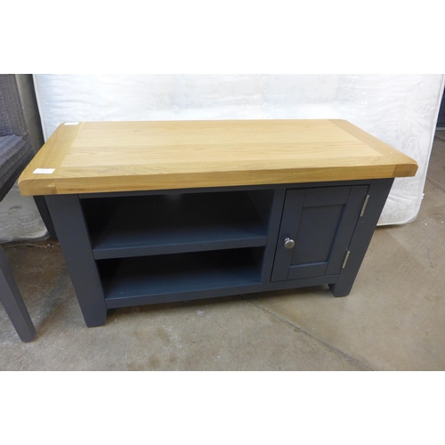 1432 - A Hampshire blue painted oak small TV unit * this lot is subject to VAT