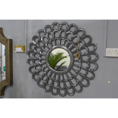 1447 - An Odyssey metallic effect silvered wall mirror (2060636)   #