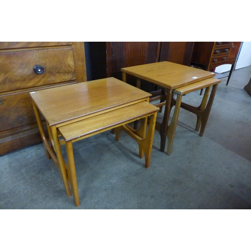 107 - Two teak nests of two tables