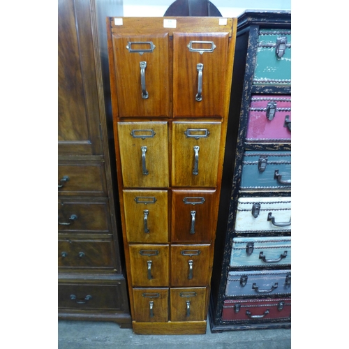 136 - A mahogany index drawer filing cabinet