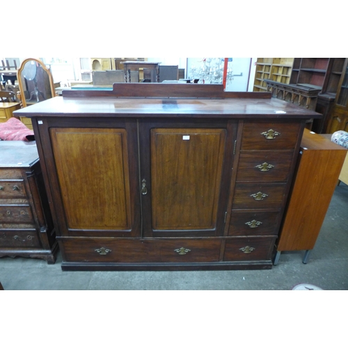 139 - A George III mahogany two door press cupboard