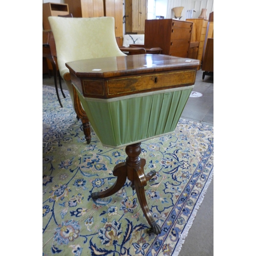 3 - A Regency rosewood and brass inlaid lady's sewing table