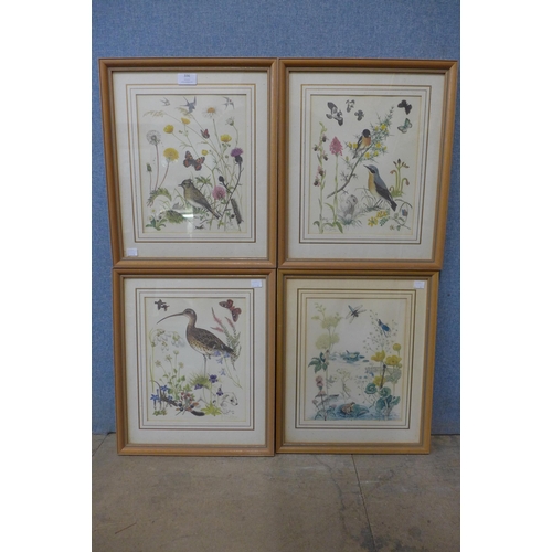 336 - A set of four ornithological prints, framed