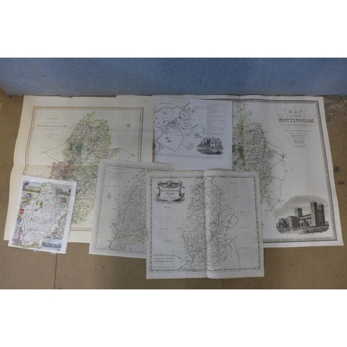 345 - A folio of twenty-seven assorted maps of Nottinghamshire