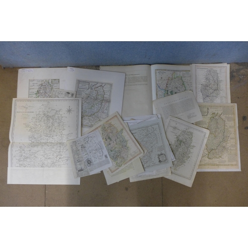 345 - A folio of twenty-seven assorted maps of Nottinghamshire