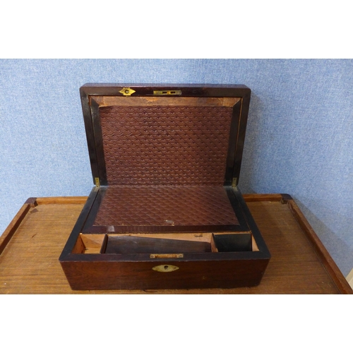 349 - A Victorian rosewood writing slope