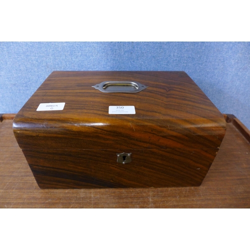 350 - A Victorian walnut jewellery box