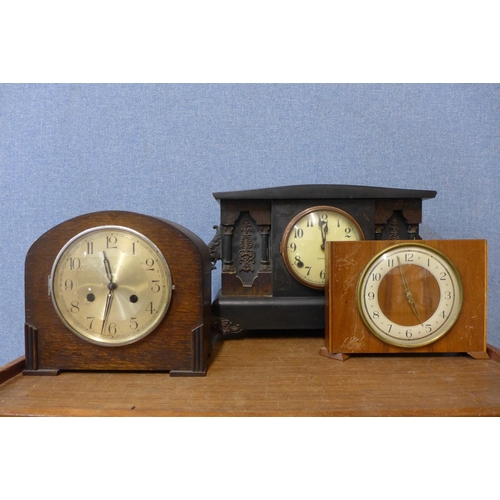 365 - Three assorted mantel clocks