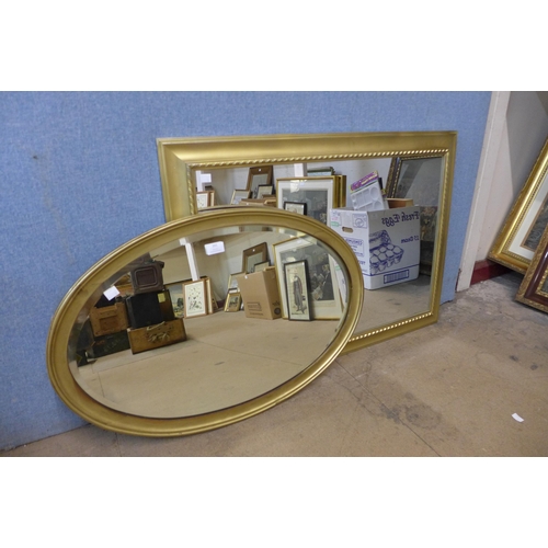 391 - Two gilt framed mirrors