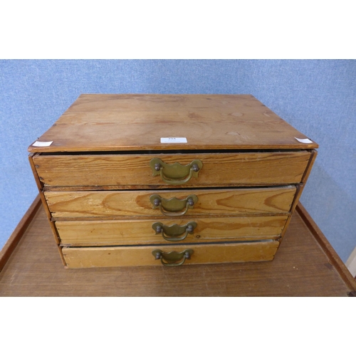 394 - A Victorian pine table top chest