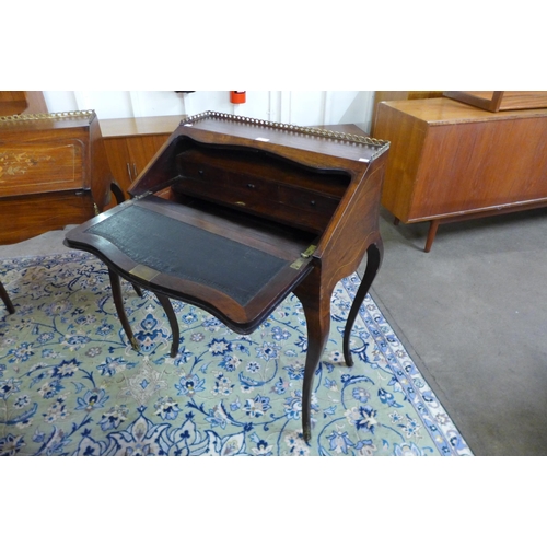 4 - A 19th Century French marquetry inlaid rosewood and gilt metal mounted bureau de dame