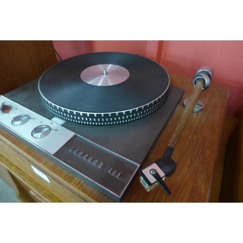 47 - A Garrard 401 turntable, a pair of Wharfedale speakers and a J.E. Sugden Class A stereo amplifier, s... 