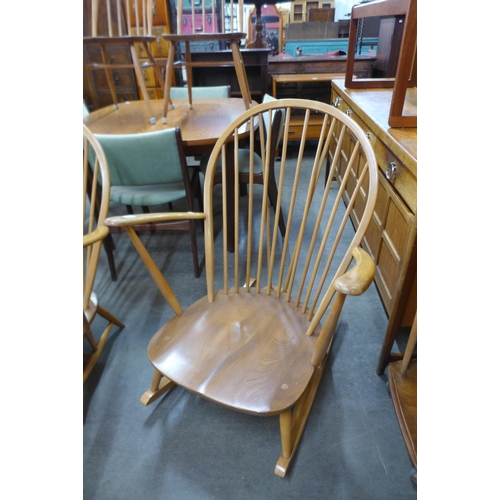 97 - An Ercol Blonde elm and beech Windsor rocking chair