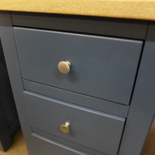 1336 - A Chichester blue painted oak bedside table