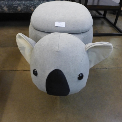 1368 - A grey Koala footstool with storage