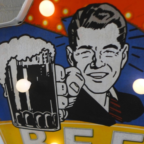 1395 - An illuminated Ice Cold Beer sign, H 43cms (757213)   #