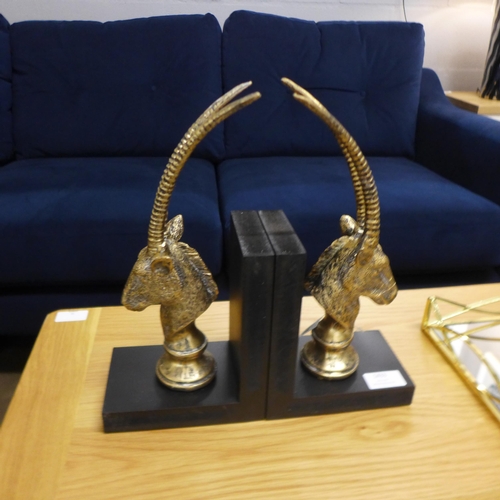 1433 - A pair of gilt antelope bookends, H 31cms (694714)   #