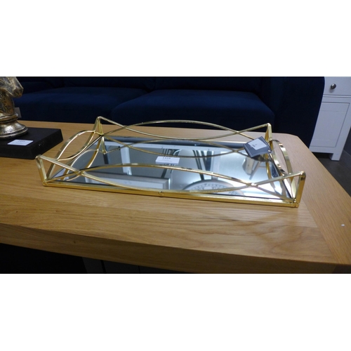 1434 - A rectangular gold mirror tray, 35cm x 20cm (OR139207)   #