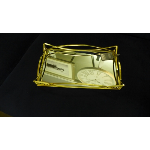 1434 - A rectangular gold mirror tray, 35cm x 20cm (OR139207)   #