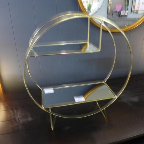 1469 - A gold display unit with bevelled mirror shelves (WF245310)   #