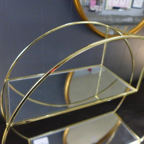 1469 - A gold display unit with bevelled mirror shelves (WF245310)   #