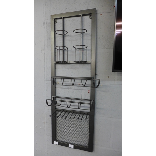 1480 - An industrial style wall wine unit, H 100cms, W 33cms (648039)   #