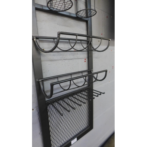 1480 - An industrial style wall wine unit, H 100cms, W 33cms (648039)   #