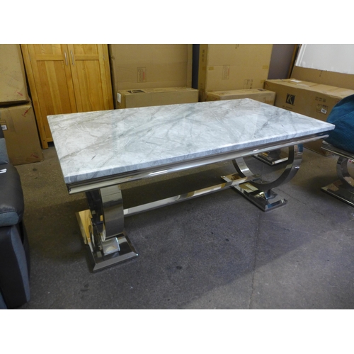 1492 - A Meche marble effect and metal  dining table * this lot is subject to VAT