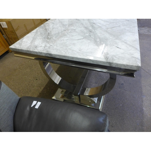 1492 - A Meche marble effect and metal  dining table * this lot is subject to VAT