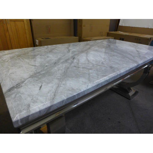 1492 - A Meche marble effect and metal  dining table * this lot is subject to VAT