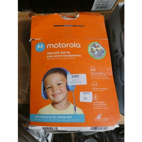 3480 - Kid's Motorola Headphones    (238-133/913 )* this lot is subject to vat