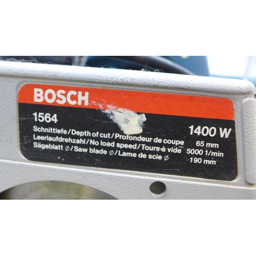 2038 - Bosch circular saw with blades, 240v (model 1564 1400W)