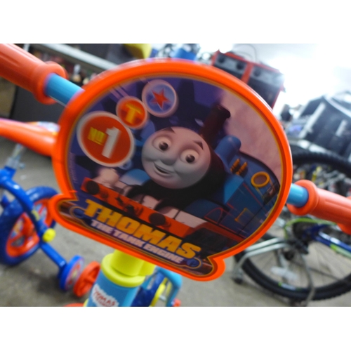 2066 - Two 2-in-1 pedal bikes with stabilizers; Thomas and Friends and Paw Patrol, RRP £59 each