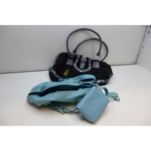 2074 - 2 Leather designer handbags - both unused in wraps