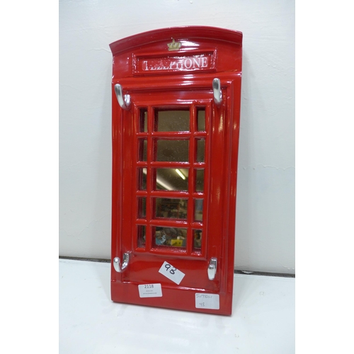 2118 - Telephone box coat rack * This lot is subject to VAT