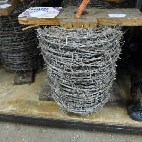 2498 - Roll of galvanised barbed wire