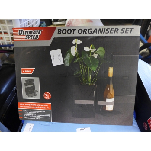 2500 - 12v Car can/bottle cooler & 2 Ultimate Speed boot organiser sets - boxed