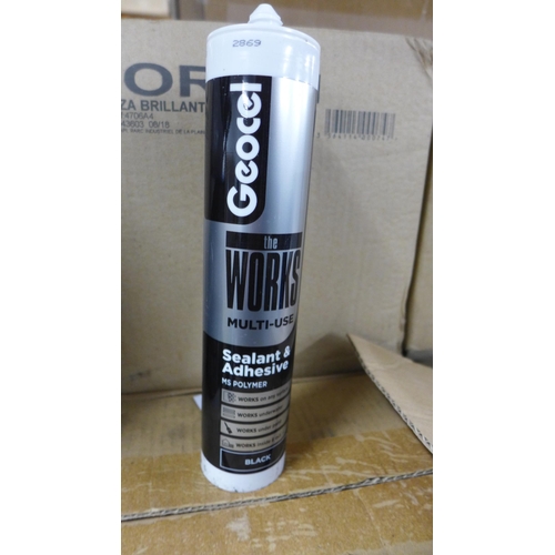 2508 - 5 x Boxes of The Works black 290c sealant (6 x 290ml)